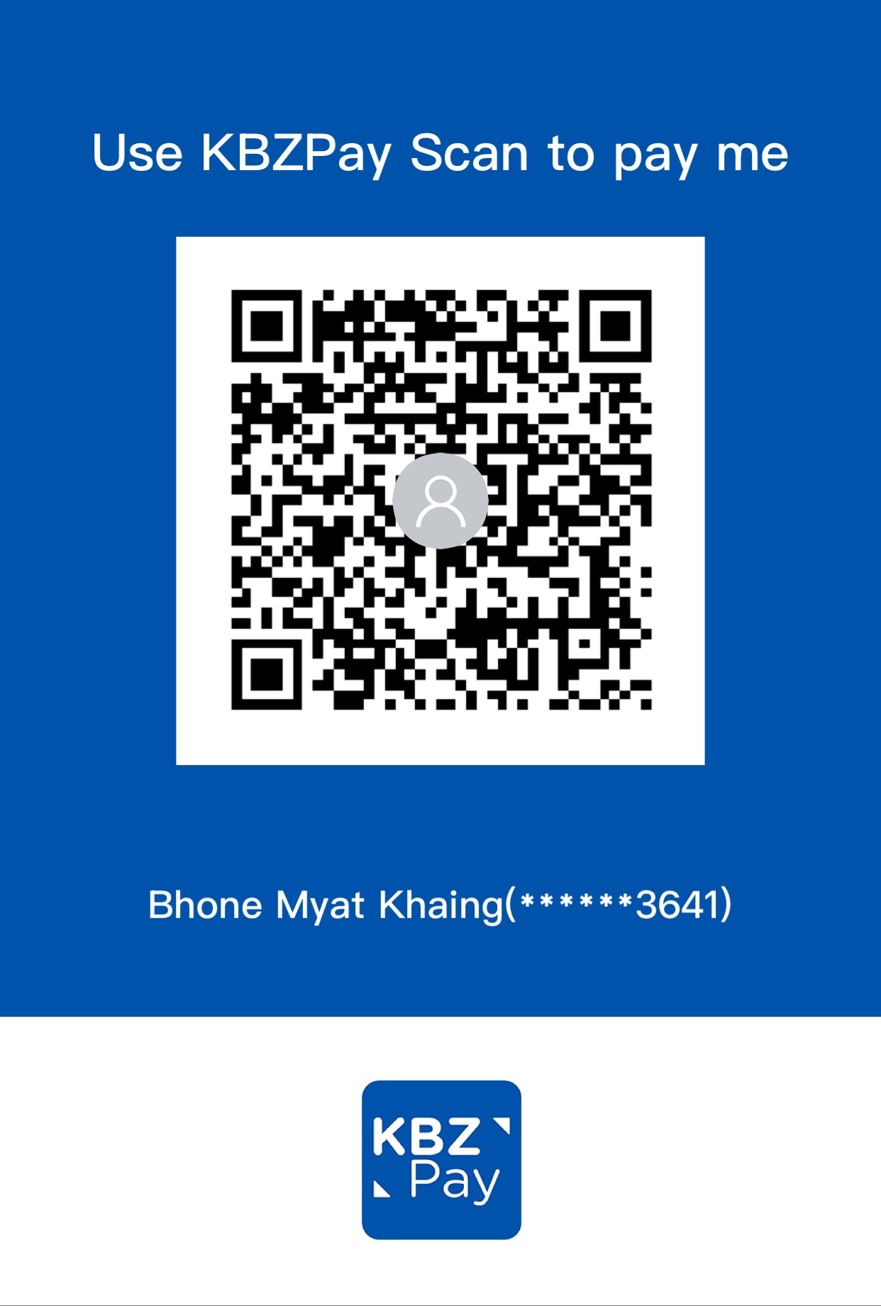 KBZPay QR code for REJECT HARV@rd payment